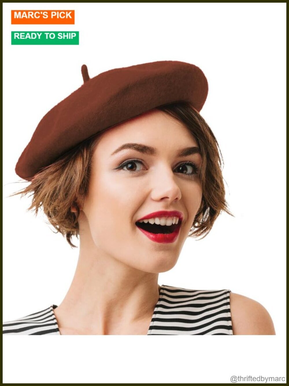 Vintage French Beret Hat - Unisex Wool Hat for Cosplay Costume Party